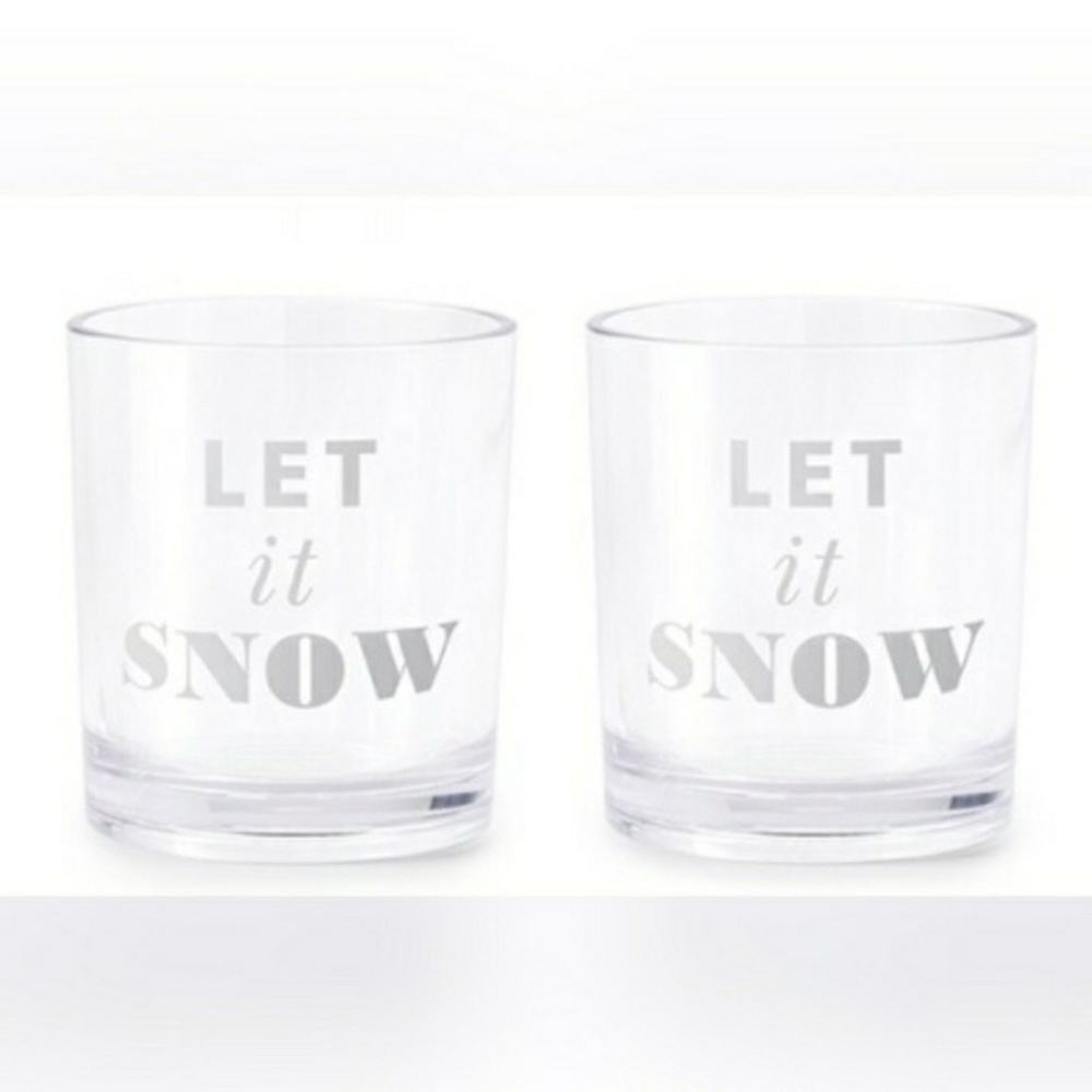 Kate spade let it snow set of 2 glasses